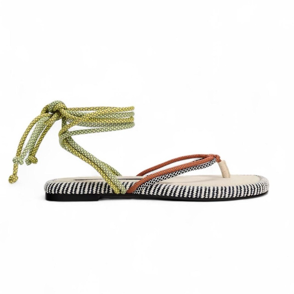 Zara Low Heel Rope Sandals US 9 EU 40
